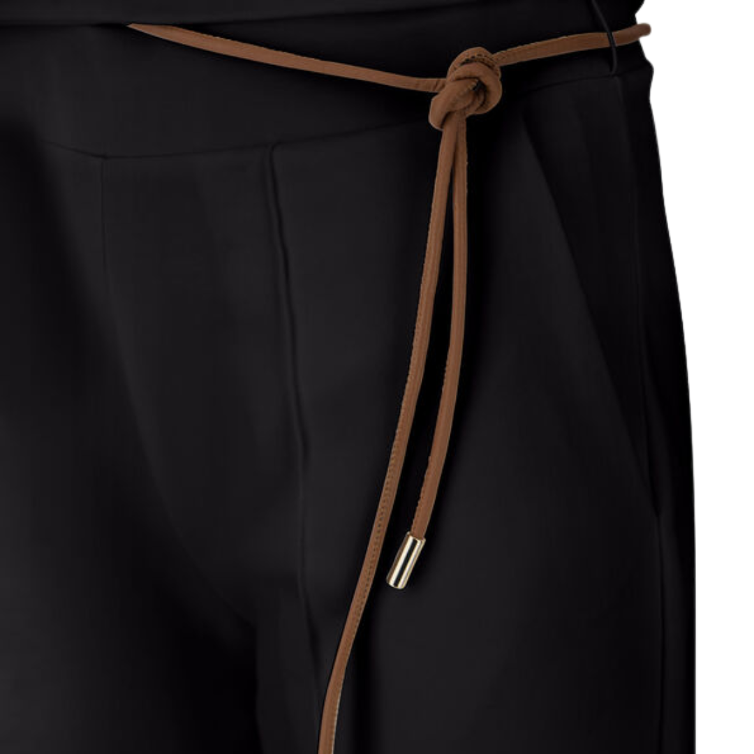 Trousers In Dense Rome Stitch Jersey in Black