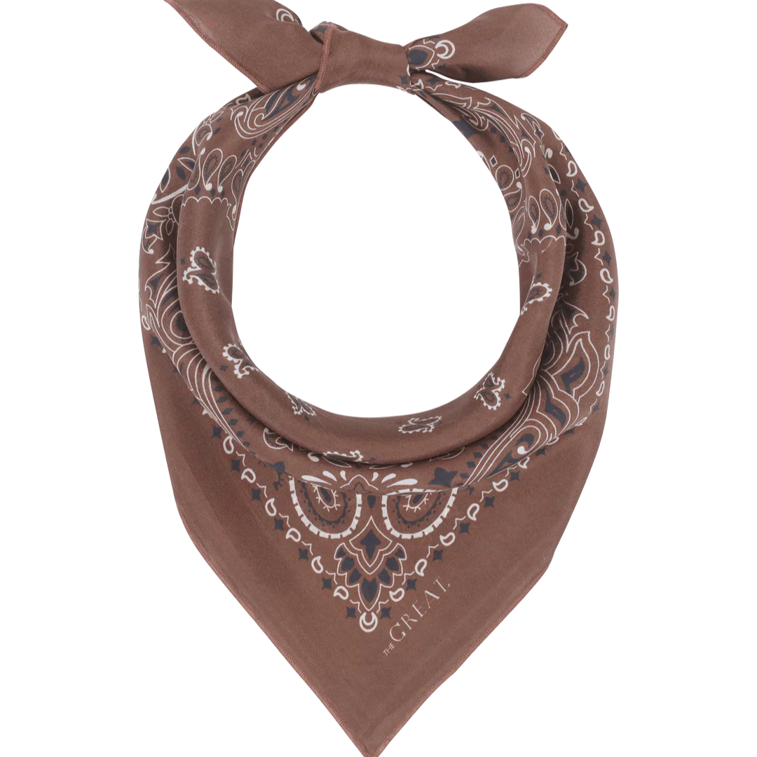 Silk Bandana in Chocolate
