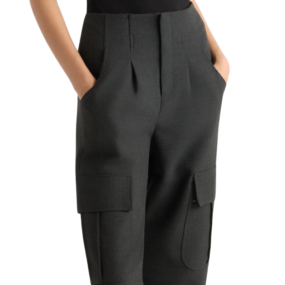 Lynda Tailored Utility Pant in Heather Charcoal