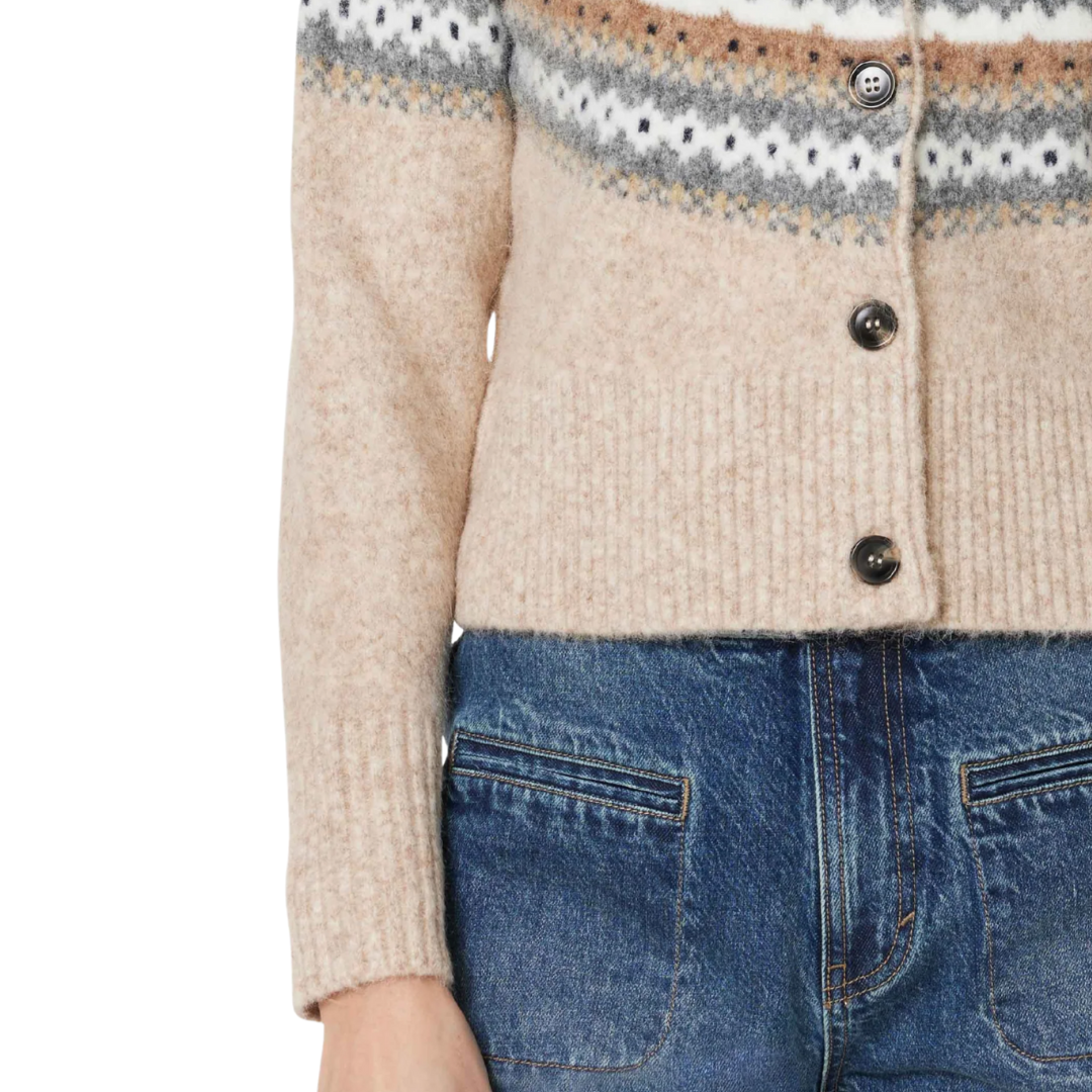 Faire Isle Cardigan in Brown