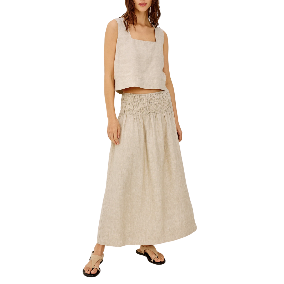 Alessa Skirt in Heathered Flax