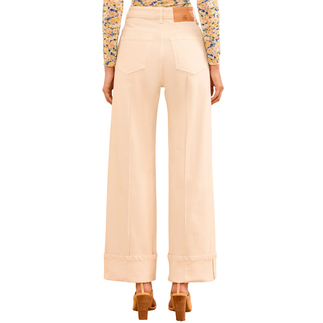 The Genevieve Stretch Pintuck Jean in Cowrie