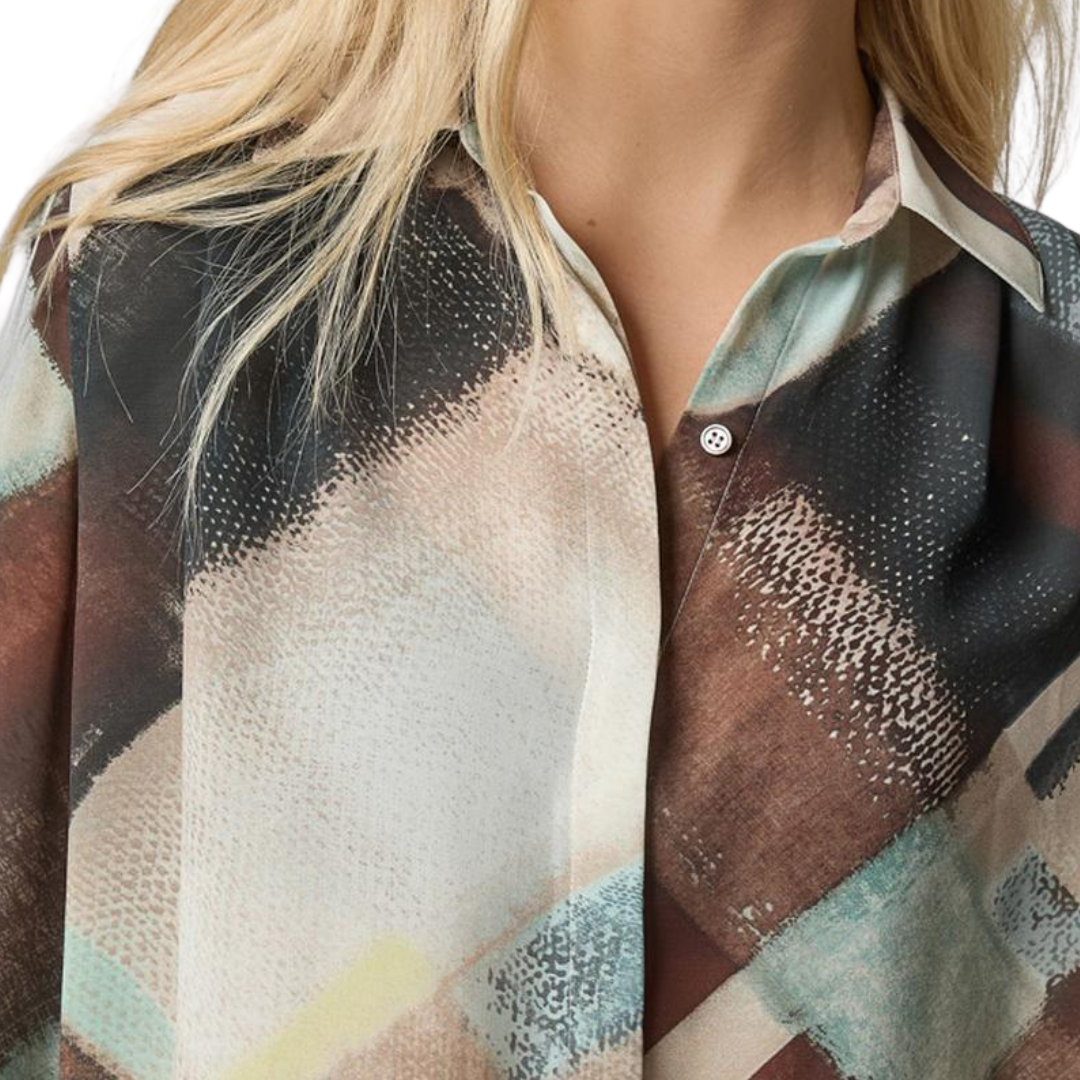 Collared Button Down in Cappuccino Plaid