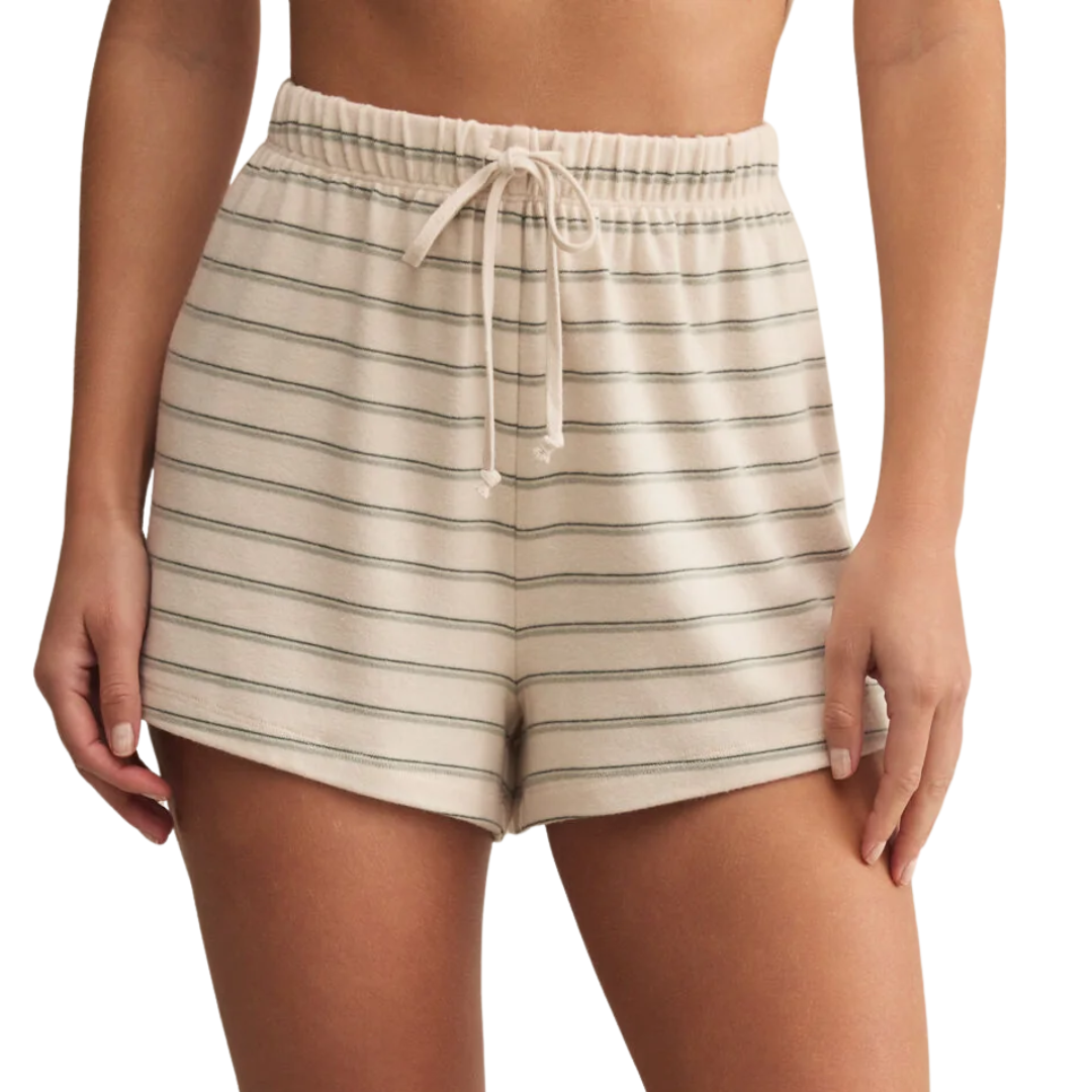 Evergreen Stripe Short in Hunter Green