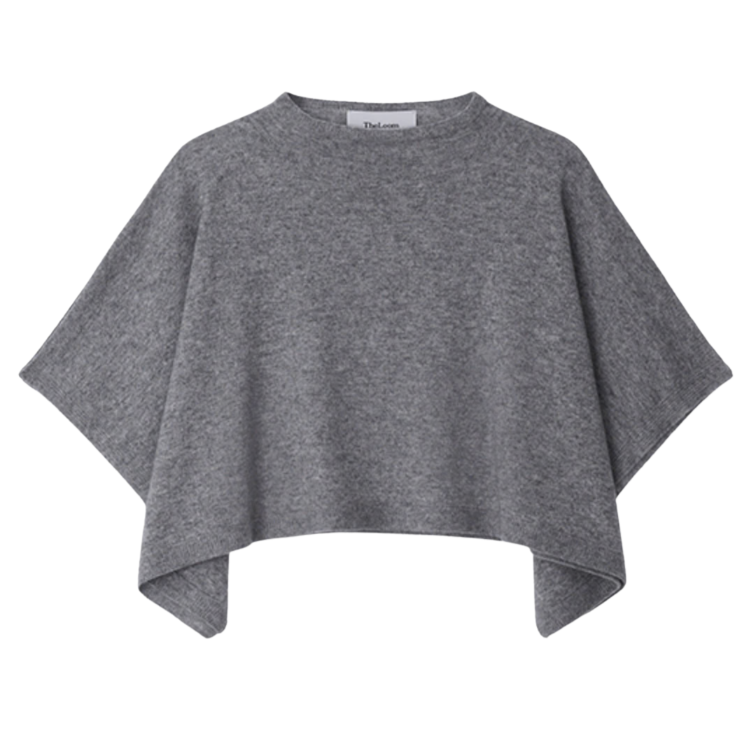 Cashmere Blend Neck Cape in Grey
