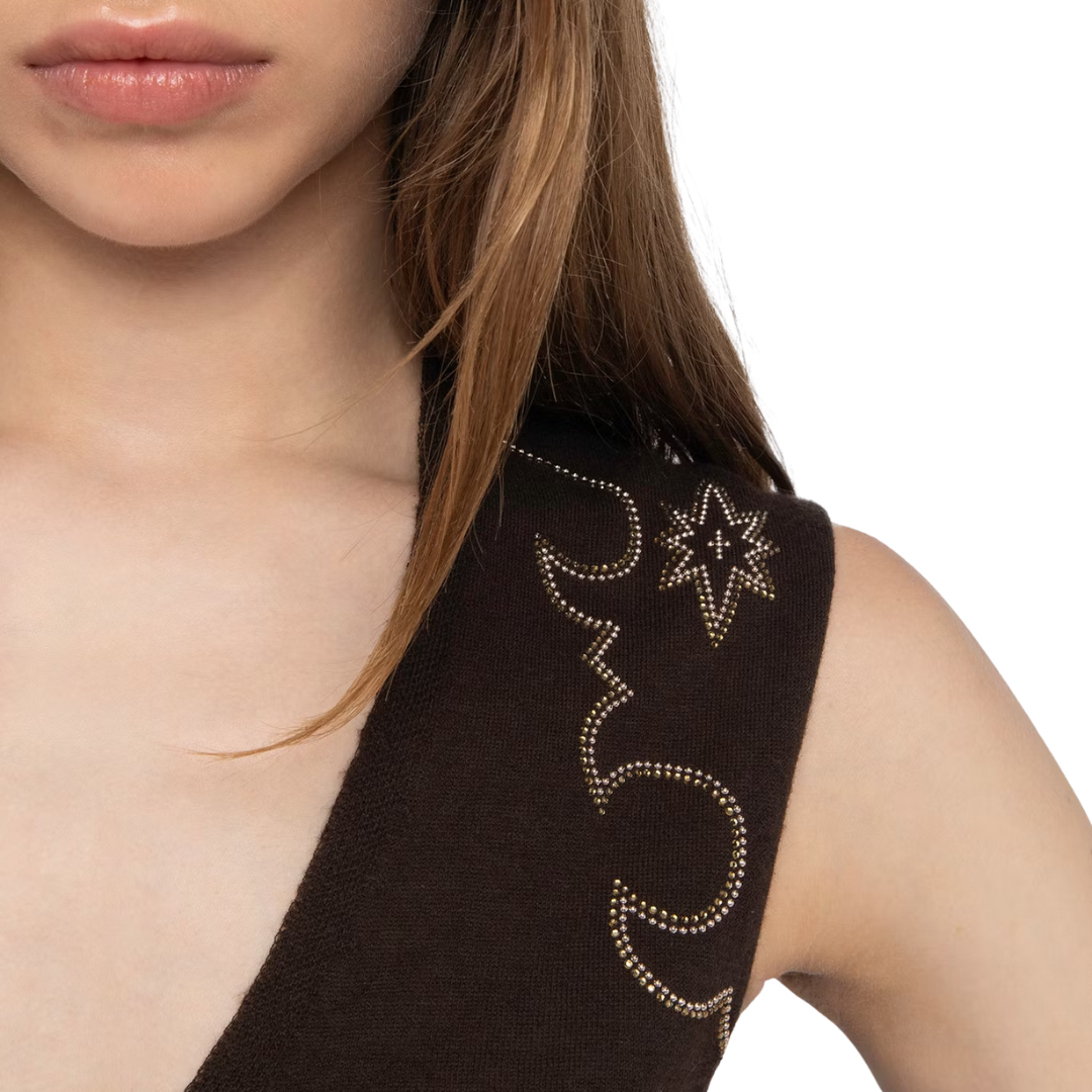 Vicky Cashmere Sweater in Dark Chocolate