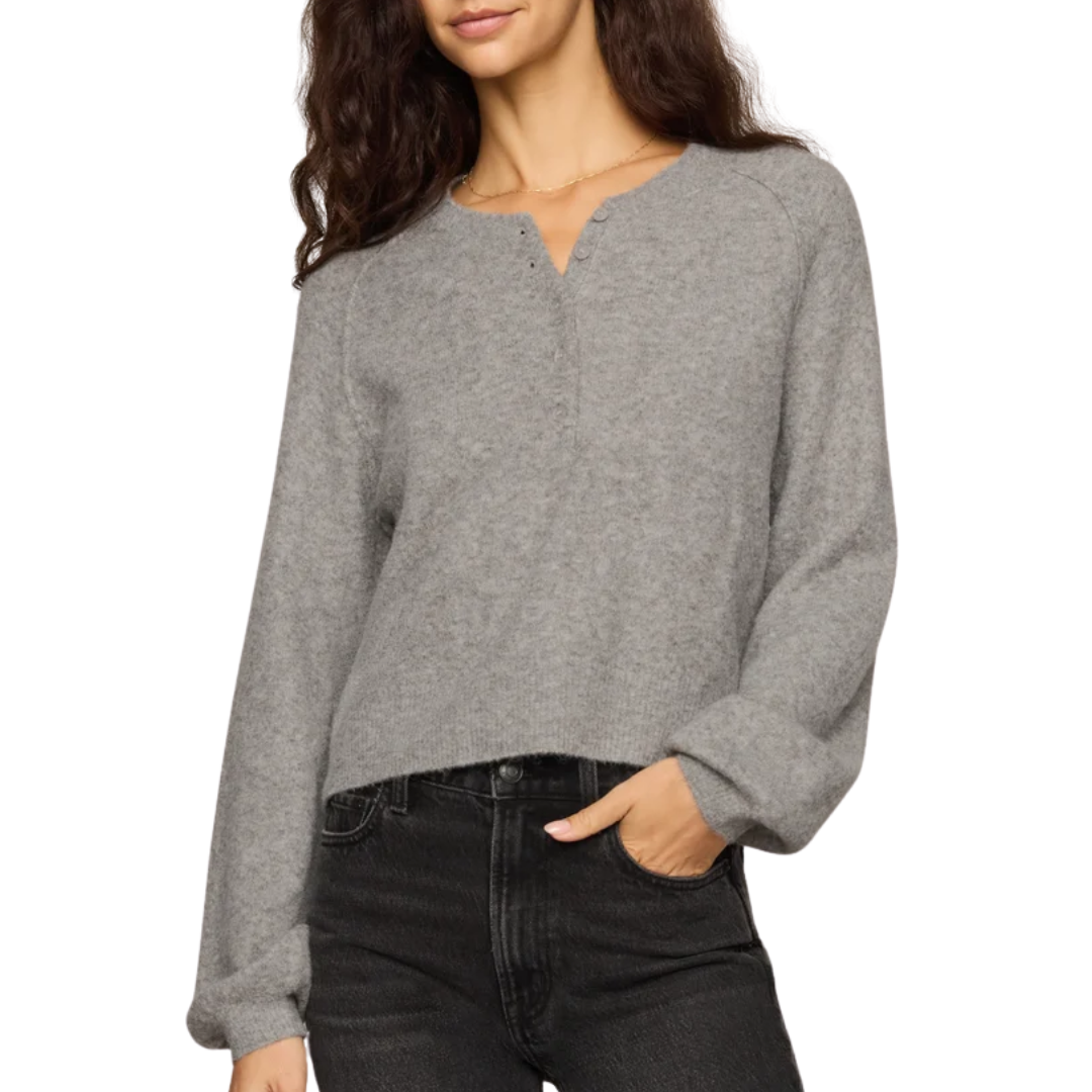 Westmont Henley Sweater in Classic Heather Grey