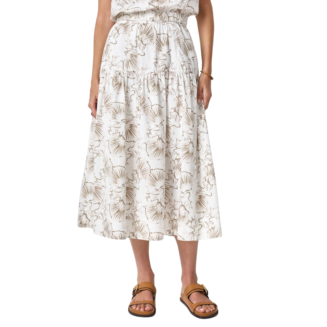 Poplin Yoke Skirt in Fern Print