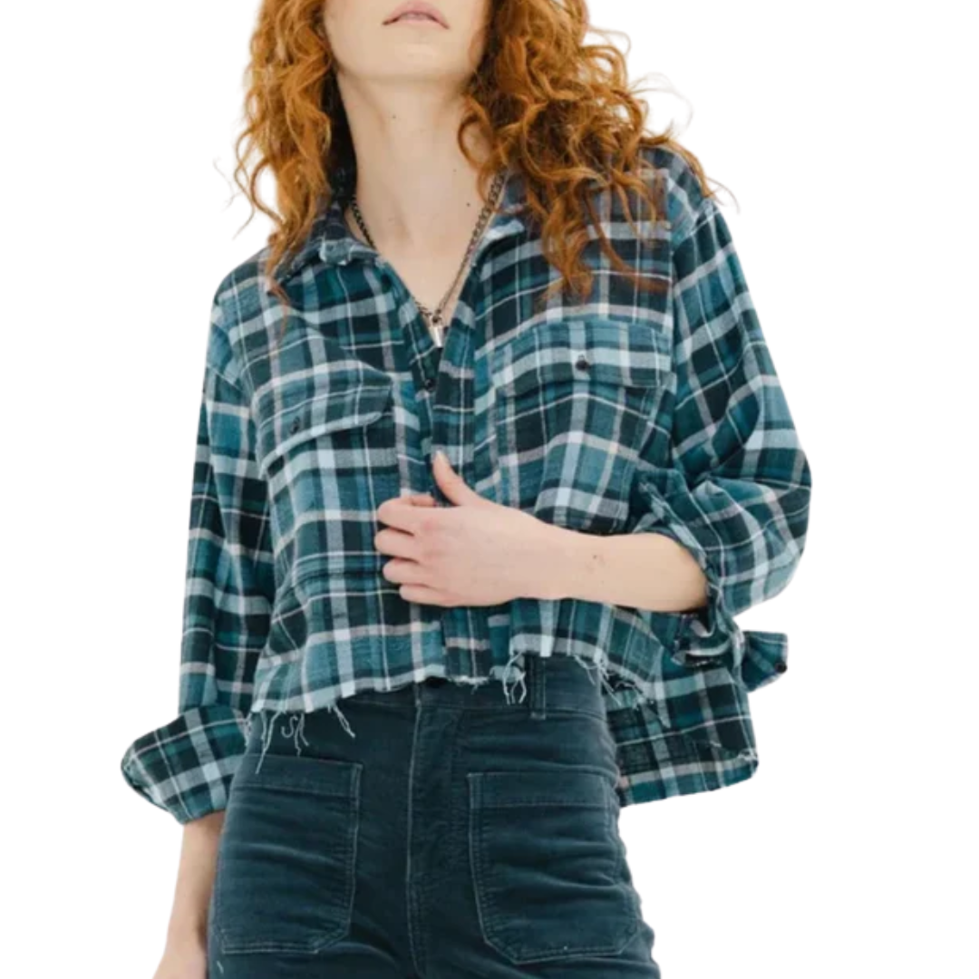 Crosby Flannel in Slate Plaid