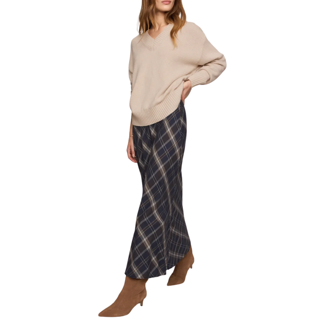 Crestview Plaid Maxi Skirt in Eclipse