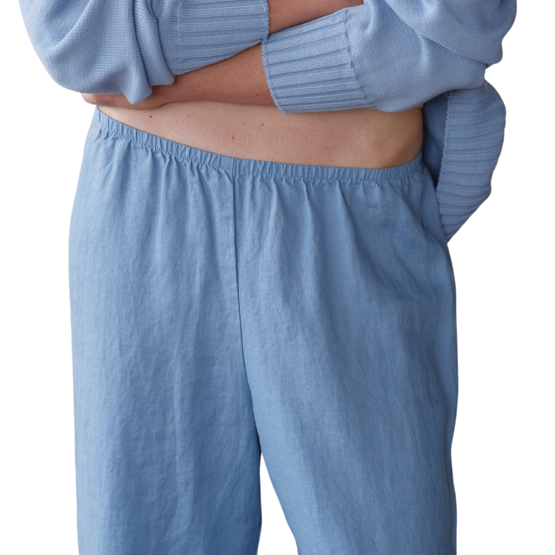 The Linen Simple Pant in Cornflower