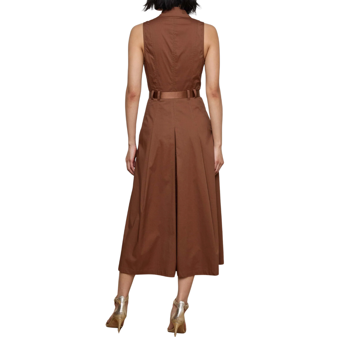 Kolton Midi Dress in Sepia Brown