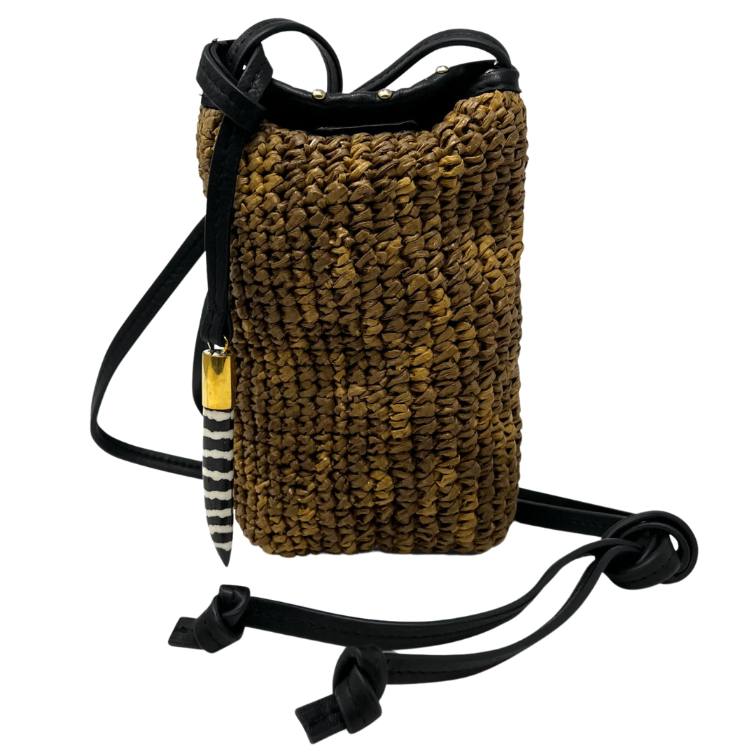 Mini Sling Phone Crossbody in Glazed Raffia