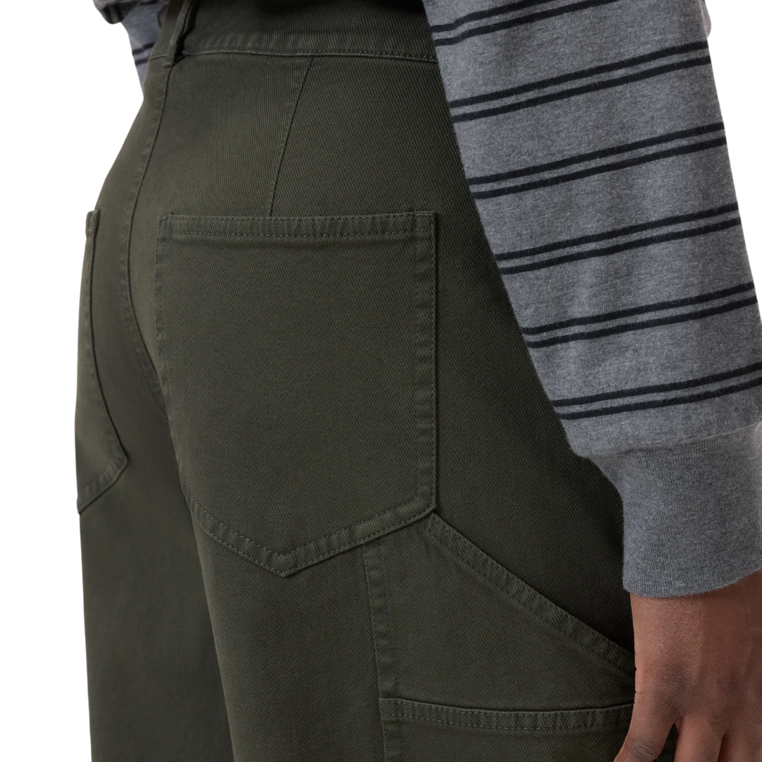 Bouna Wide Cotton-Stretch Pants in Juniper Green