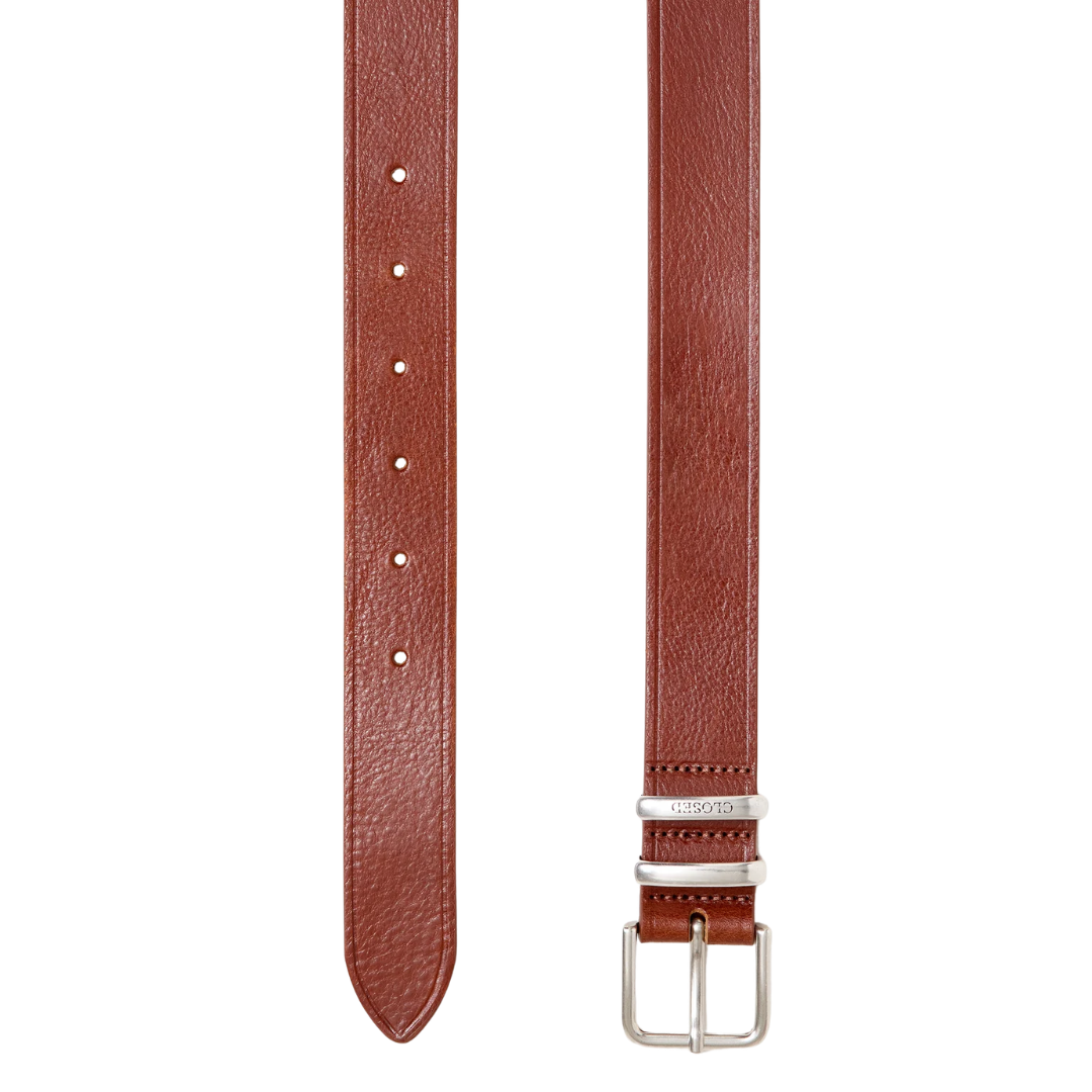 Cowhide Belt in Biscotti Brown