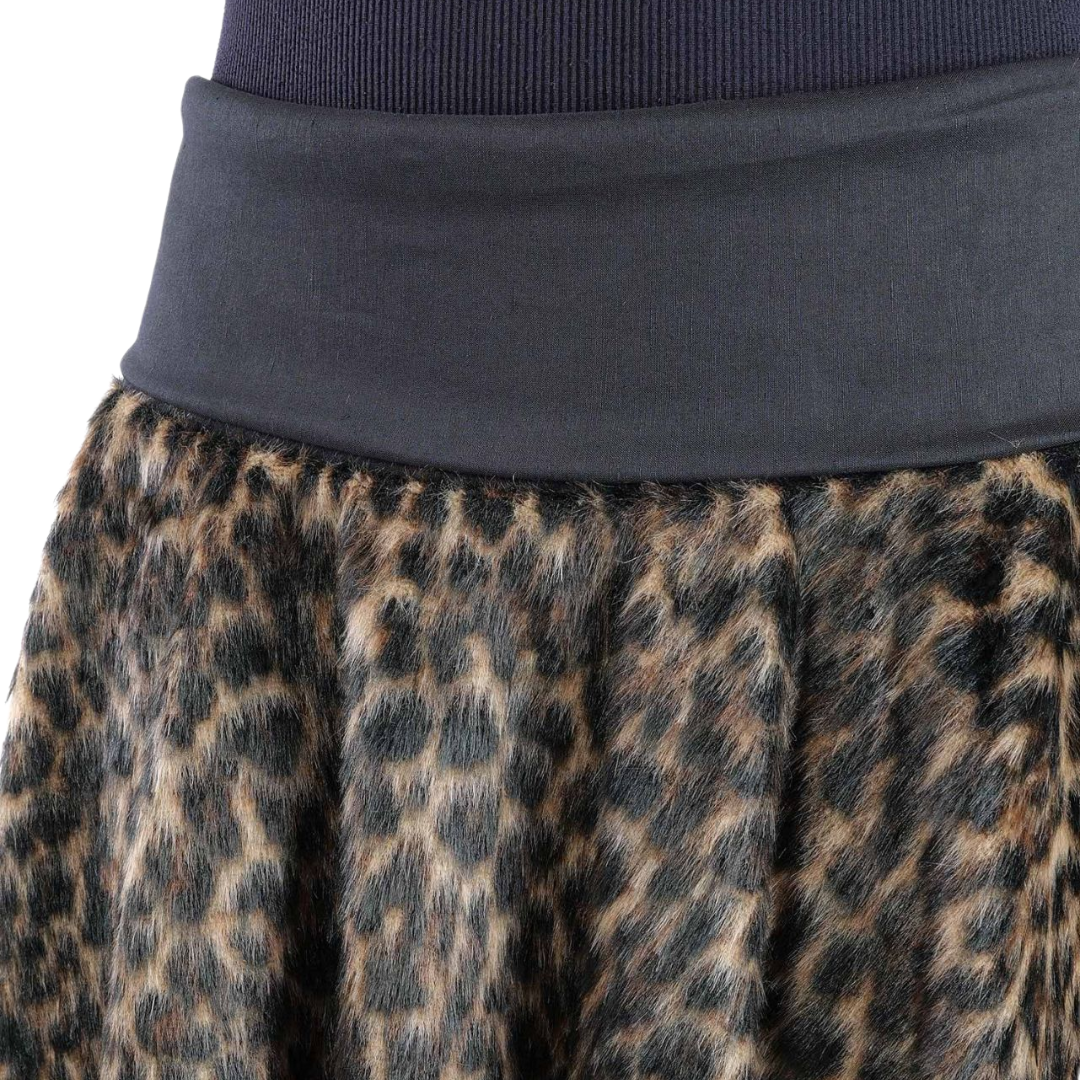 Leopard Fur Skirt in Leo Jacquard
