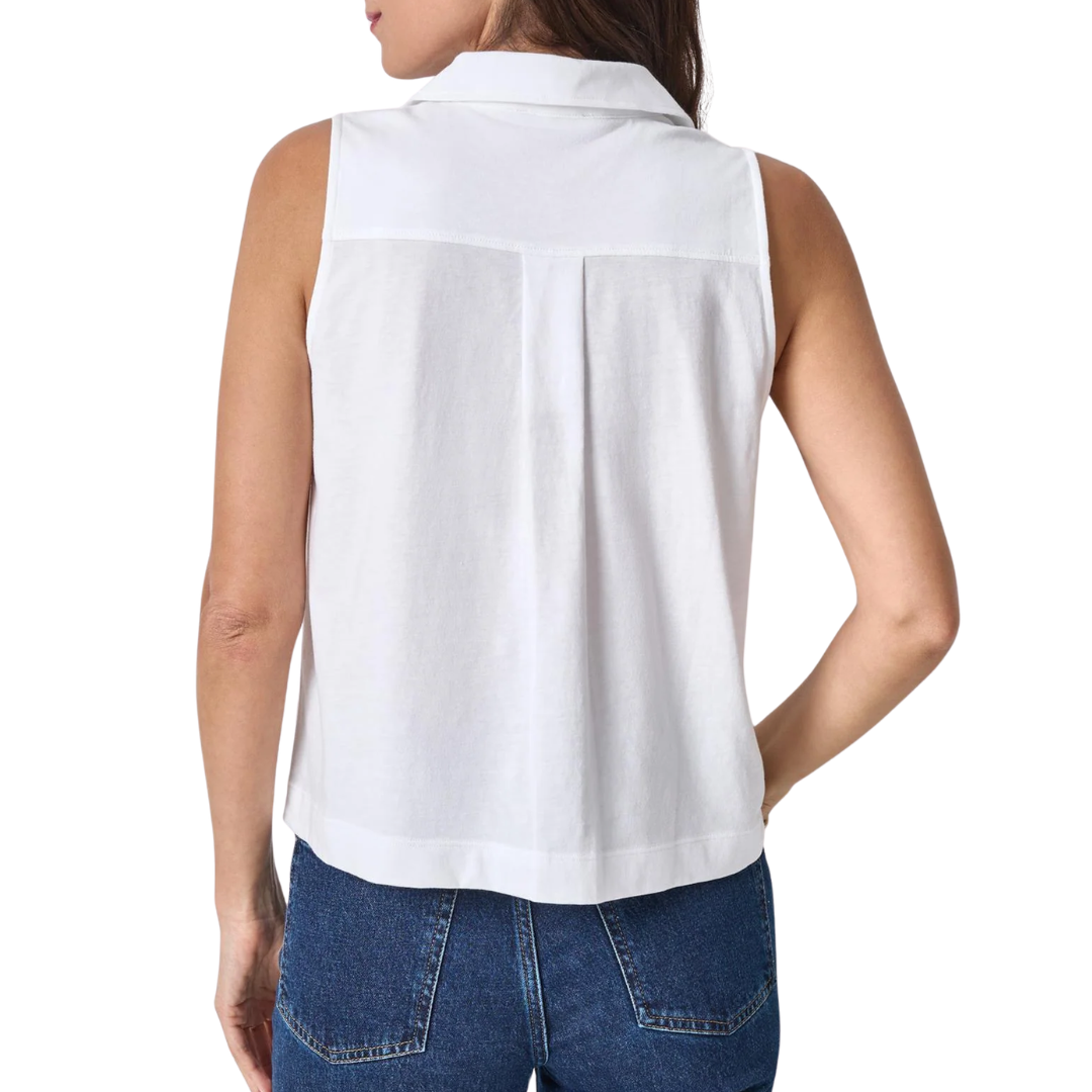 Organic Sleeveless Top in White
