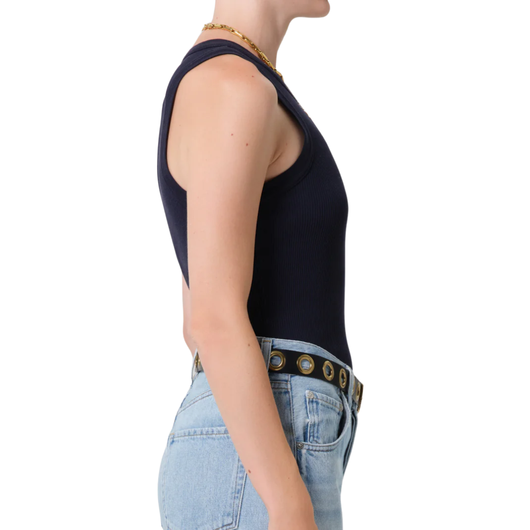 Isabel Rib Tank in Navy