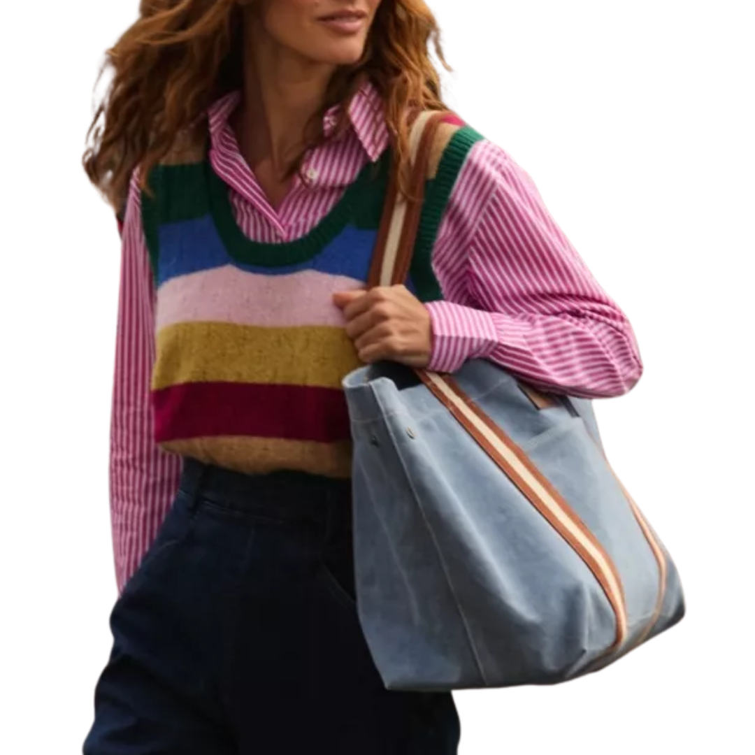Wilderness Waxed Cotton Canvas Tote in Navy