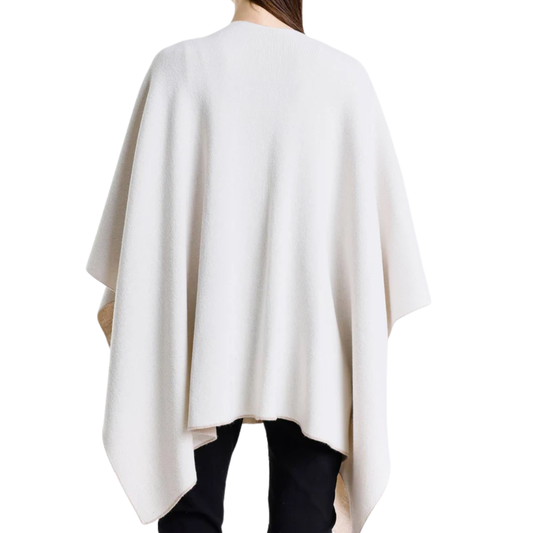 Kiersten Reversible Wrap in Taupe/Cream