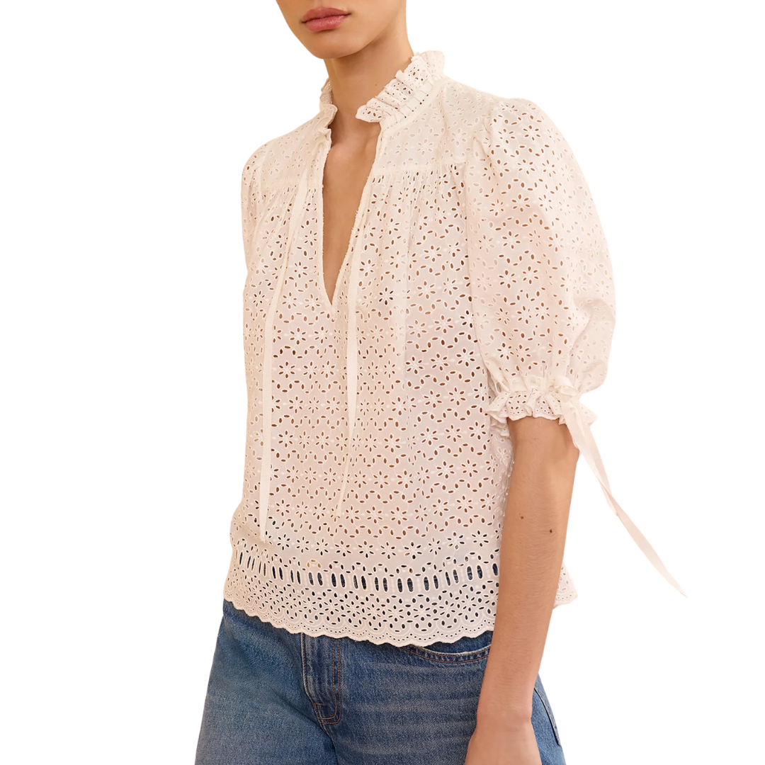 Alouette Cotton Top in Pristine