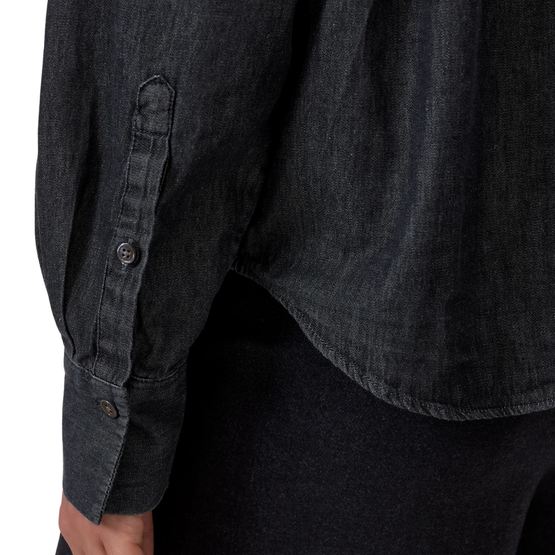 Denim Blouse in Mid Grey