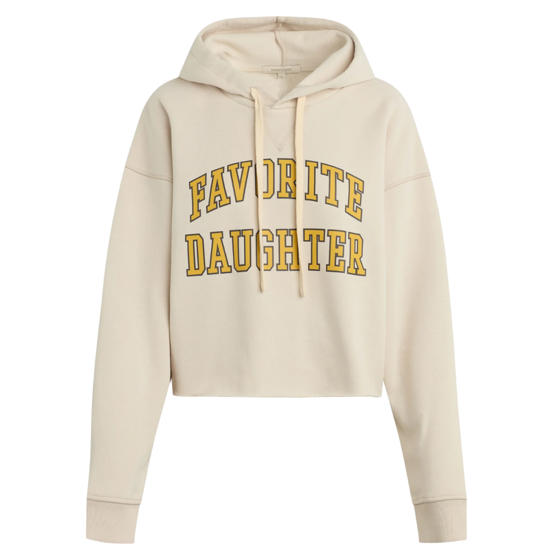 Cropped Collegiate Hoodie in Stone Dijon