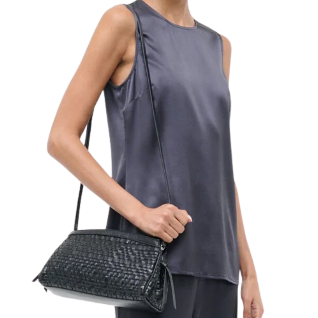 Maude Convertible Clutch in Black Woven
