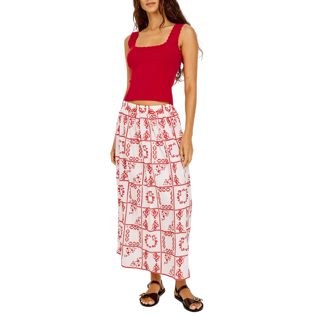 Dax Skirt in Ivory Red Handkerchief