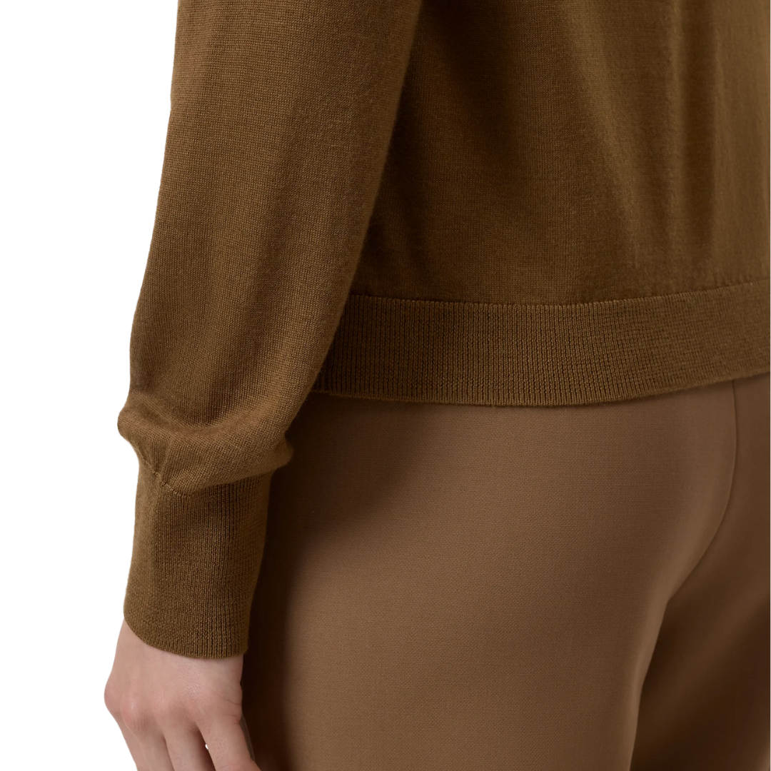 Wool And Silk Blend Jumper in Light Mocha Brown