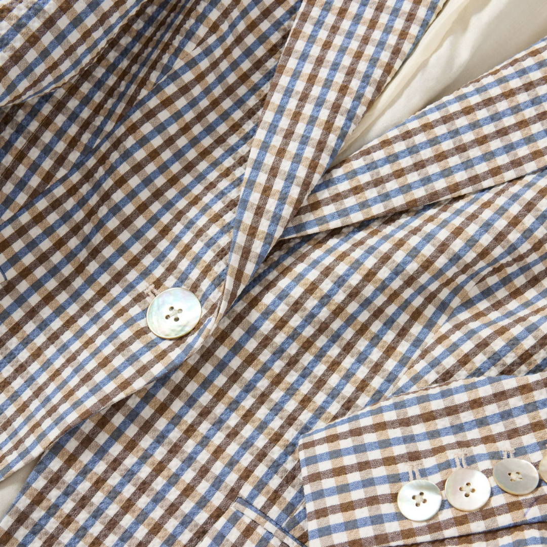 Clayton Gingham Dickey Jacket in Acorn Multi