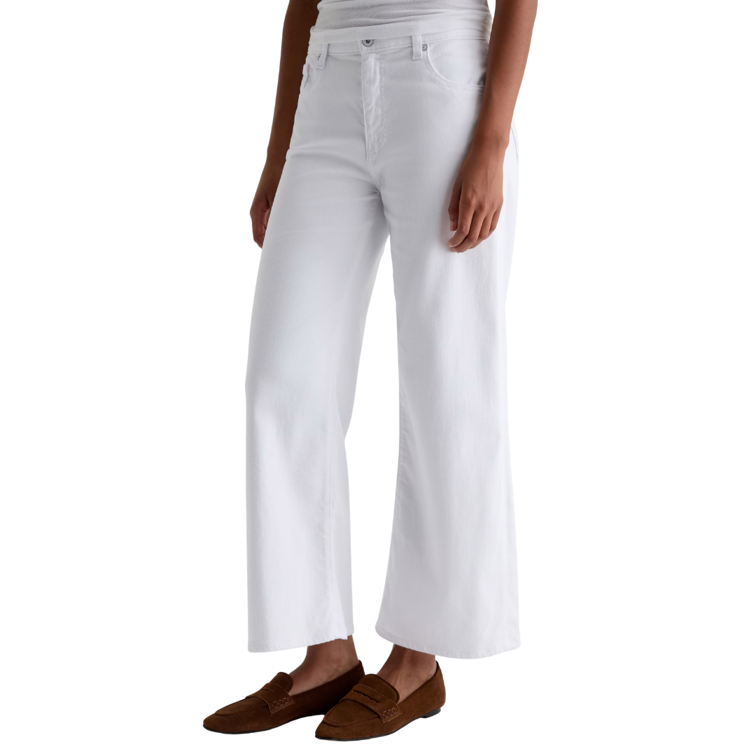Saige Wide Leg Crop Jean in Gallery White