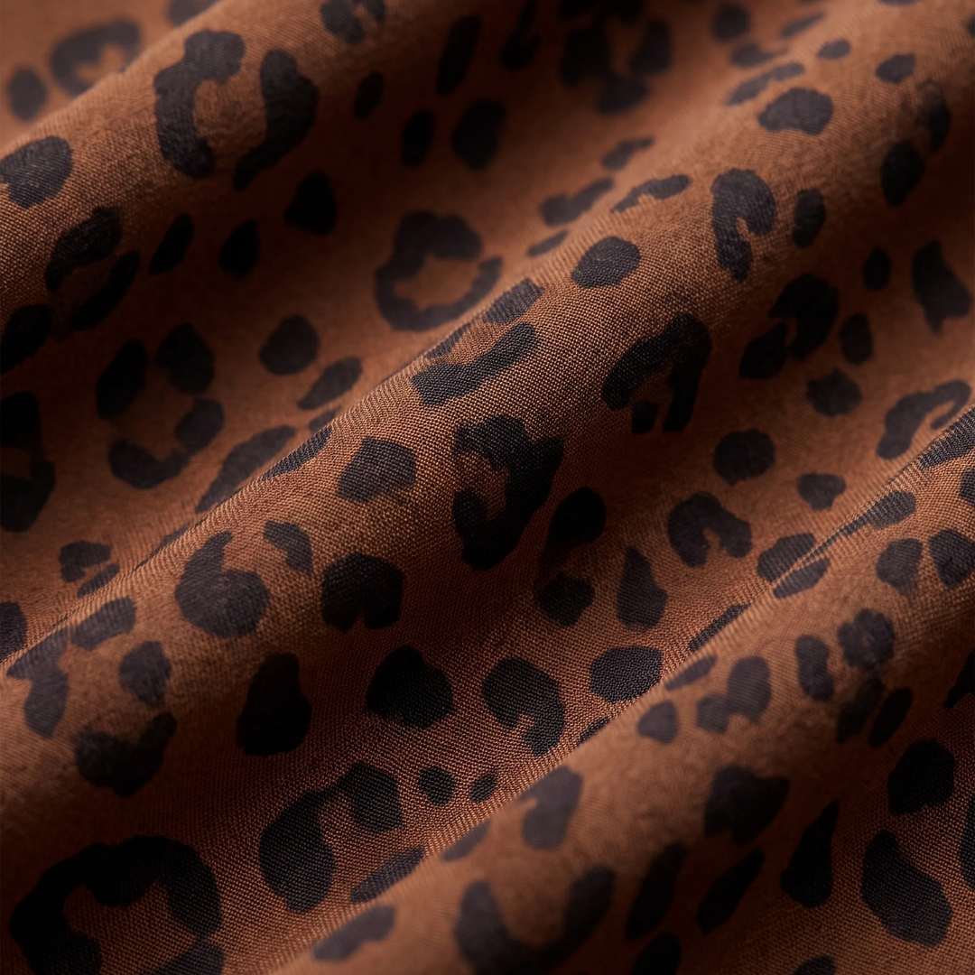 Europa Leopard Maxi Skirt in Burnt Umber