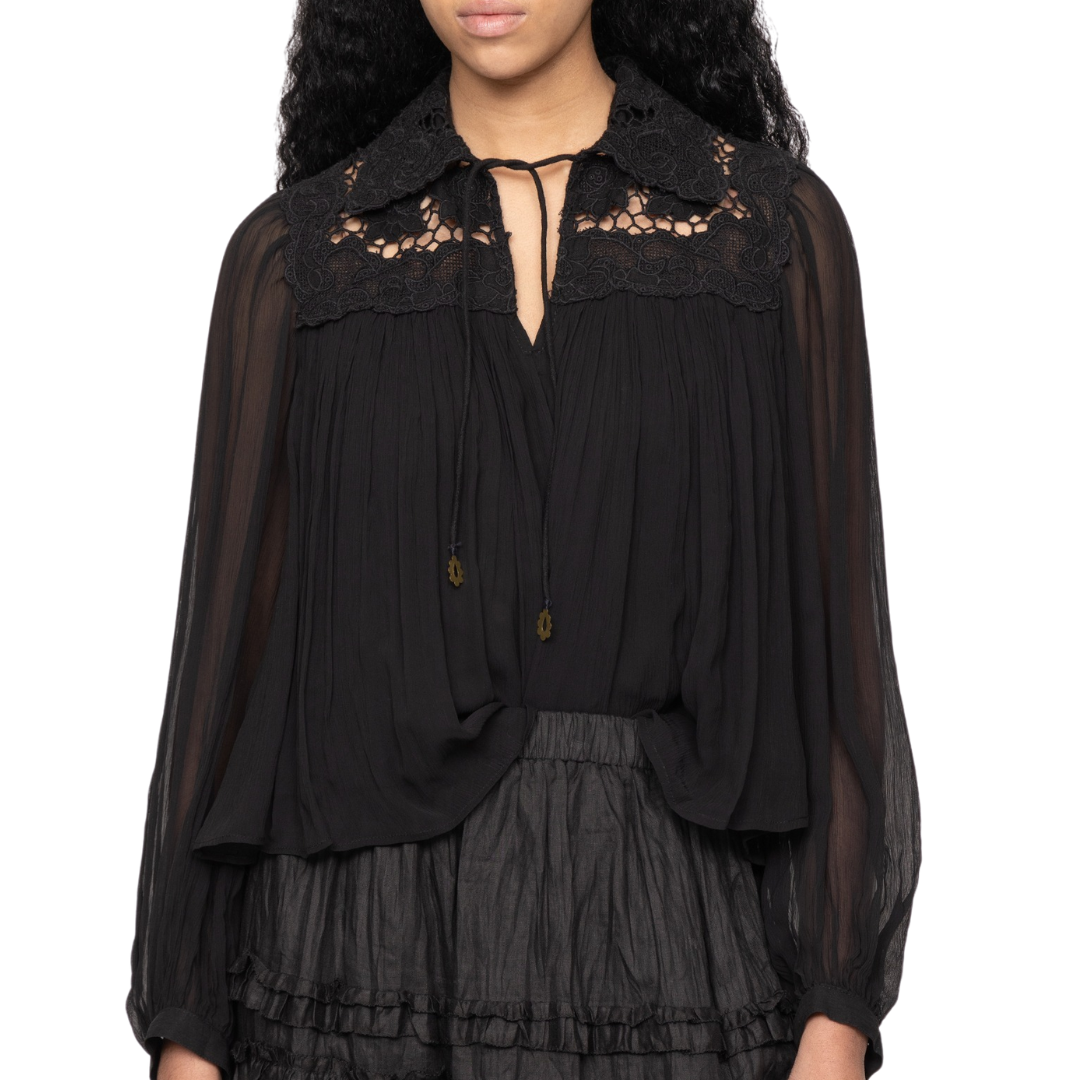Daphne Lace Top in Black