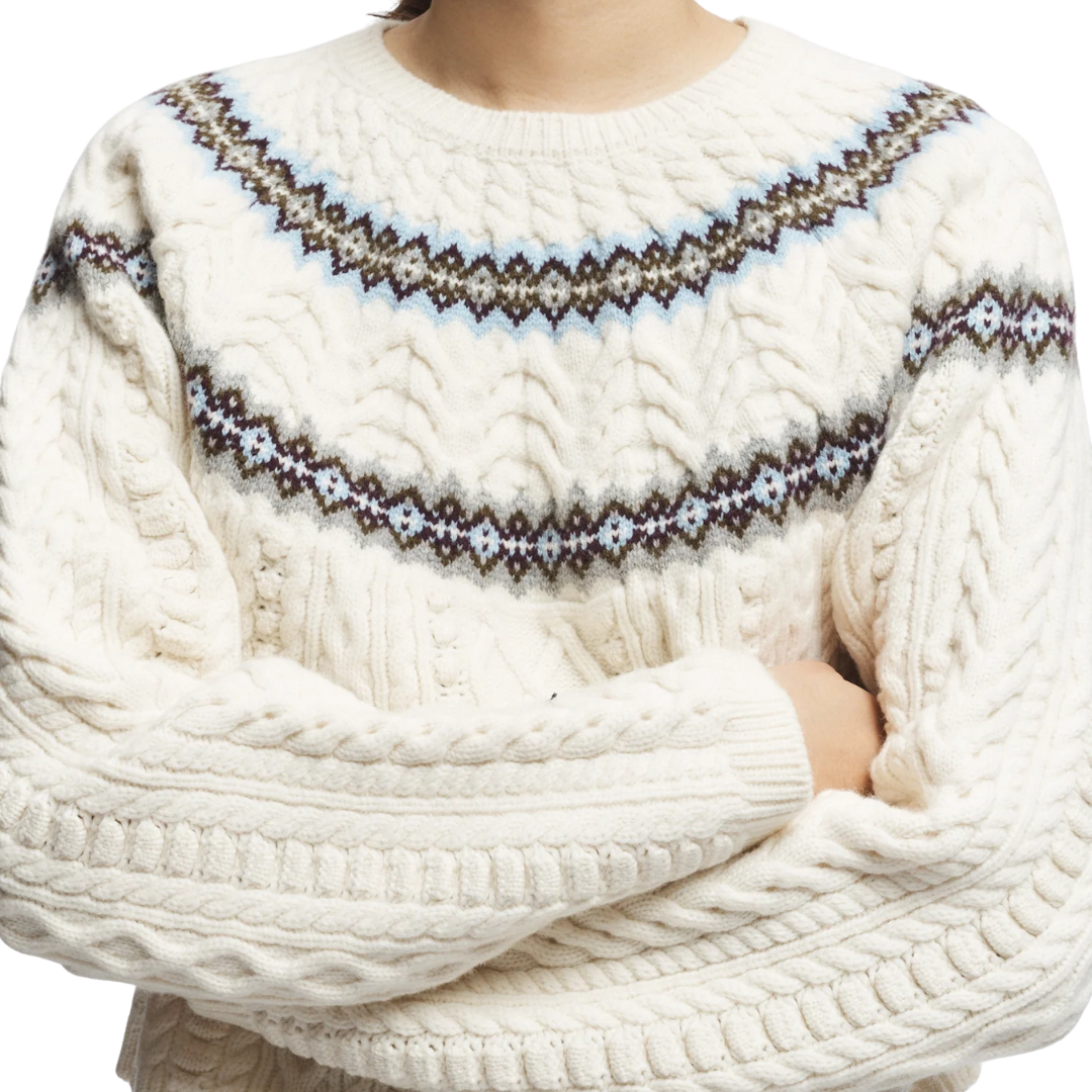 Ainsley Fair Isle Sweater in Multi Ivory