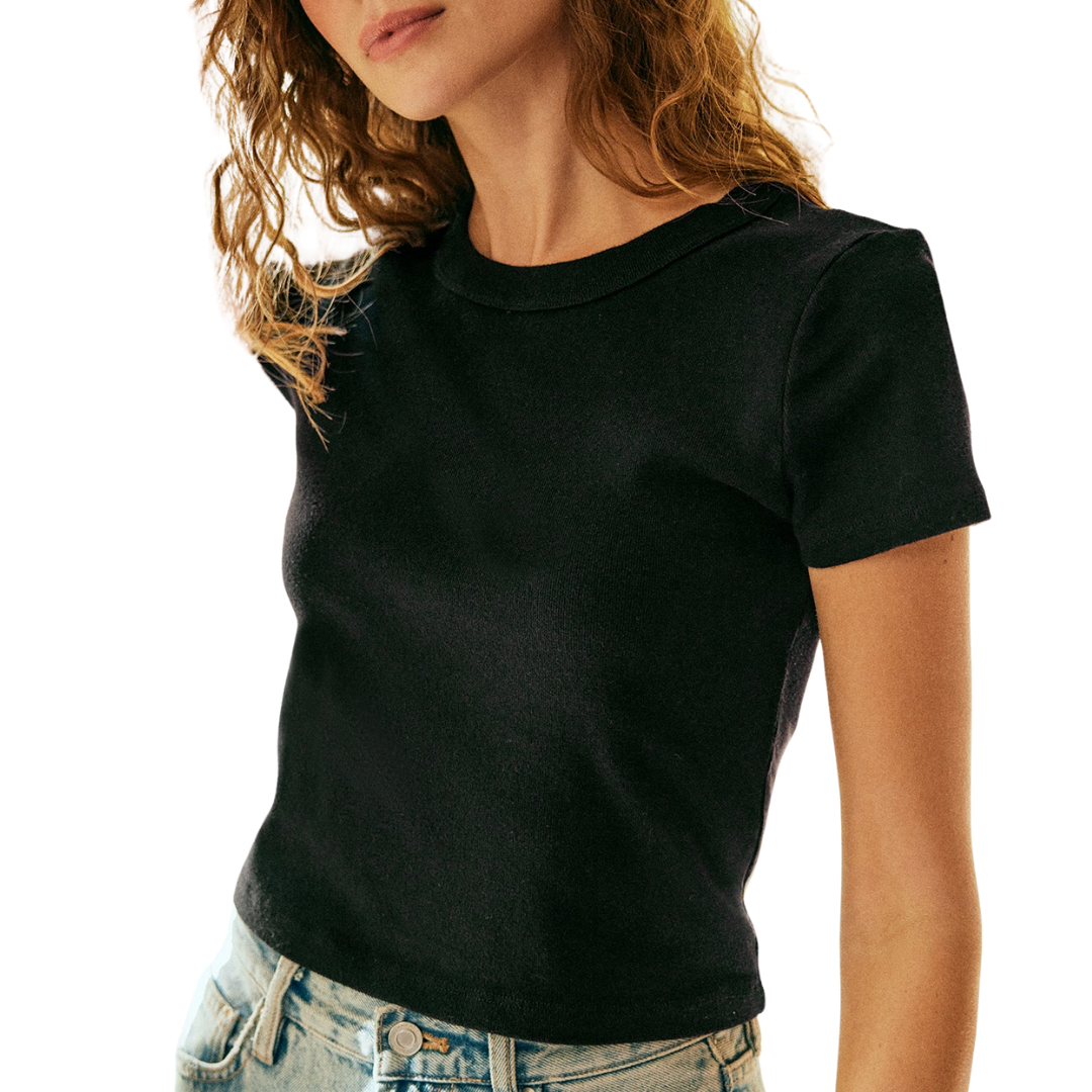 Mimi Crop Tee in Black