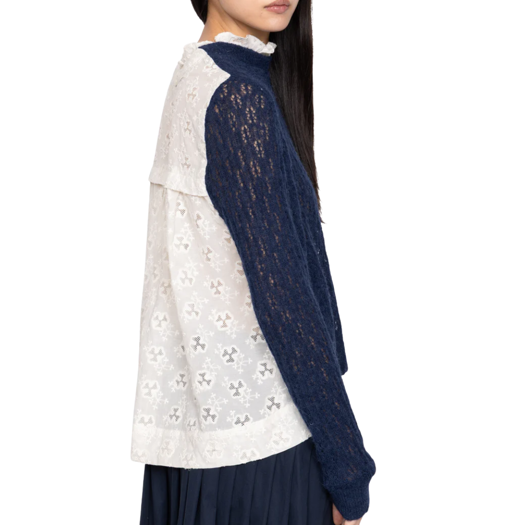 Teagan Combo Sweater in Navy