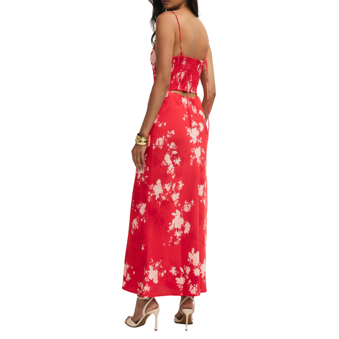 Alyse Dara Floral Maxi Dress in Kiss Me Red