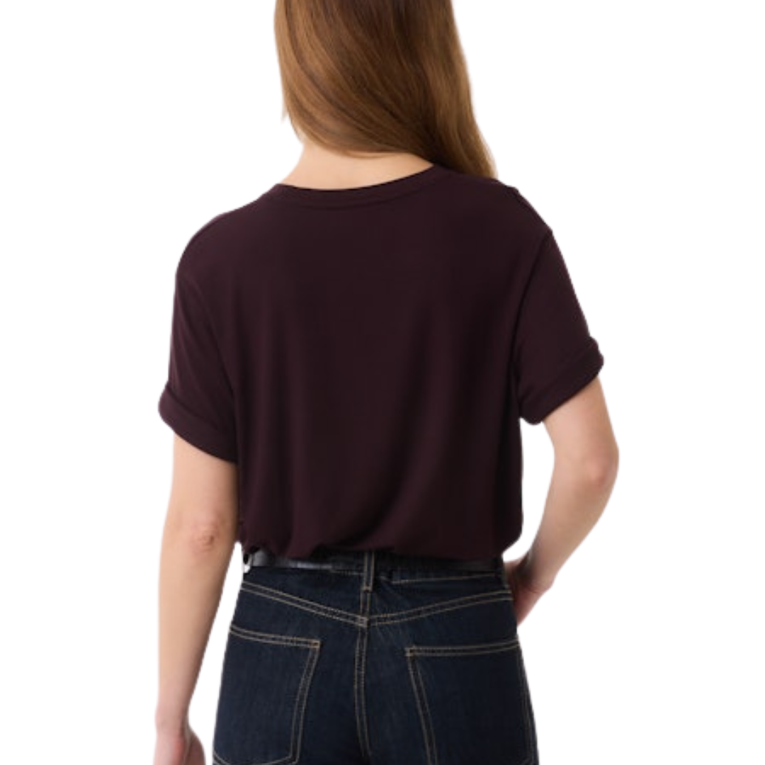 Soft Touch S/S Relaxed Crew in Aubergine