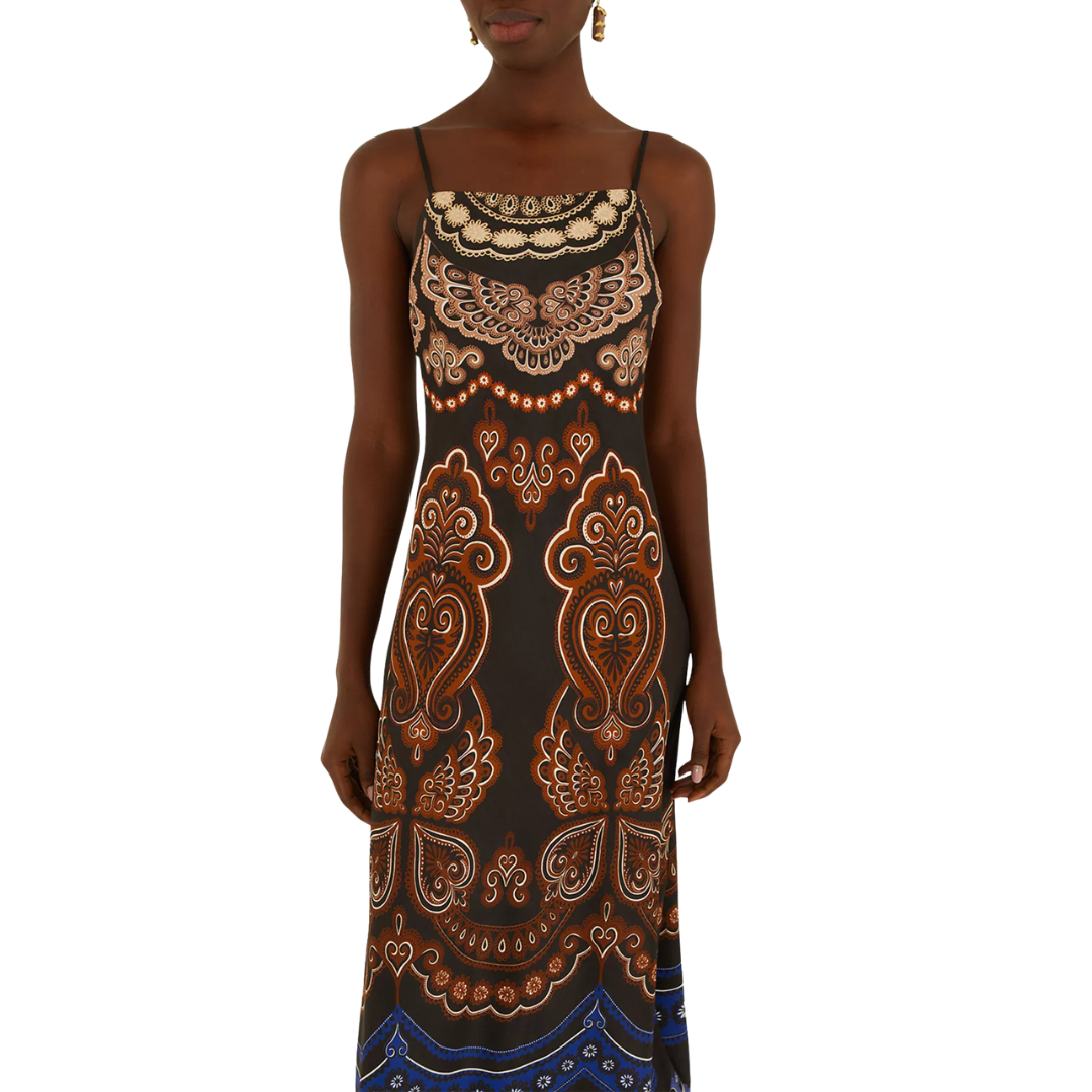 Nicole Sleeveless Slip Maxi Dress in Black