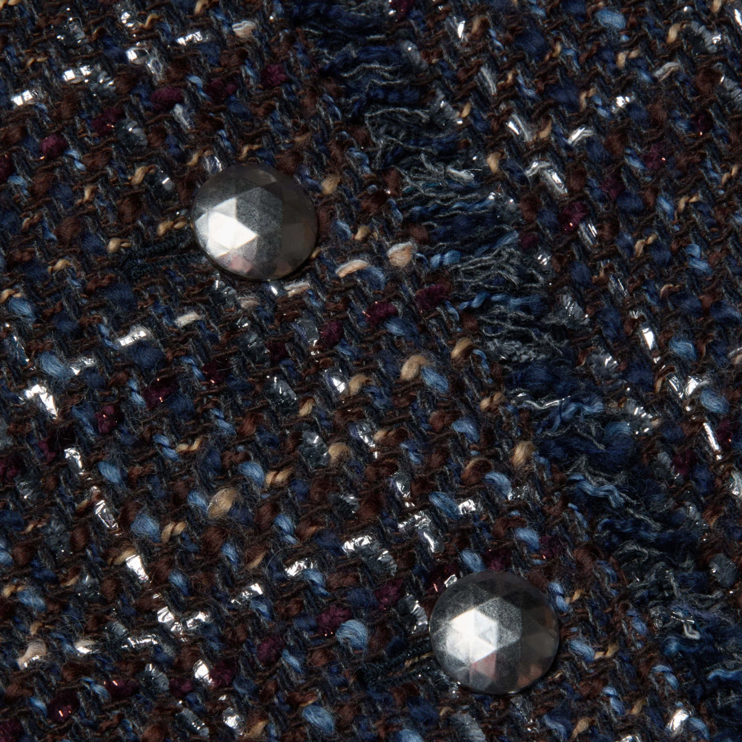 Zaya Tweed Jacket in Midnight Brown Multi Tweed