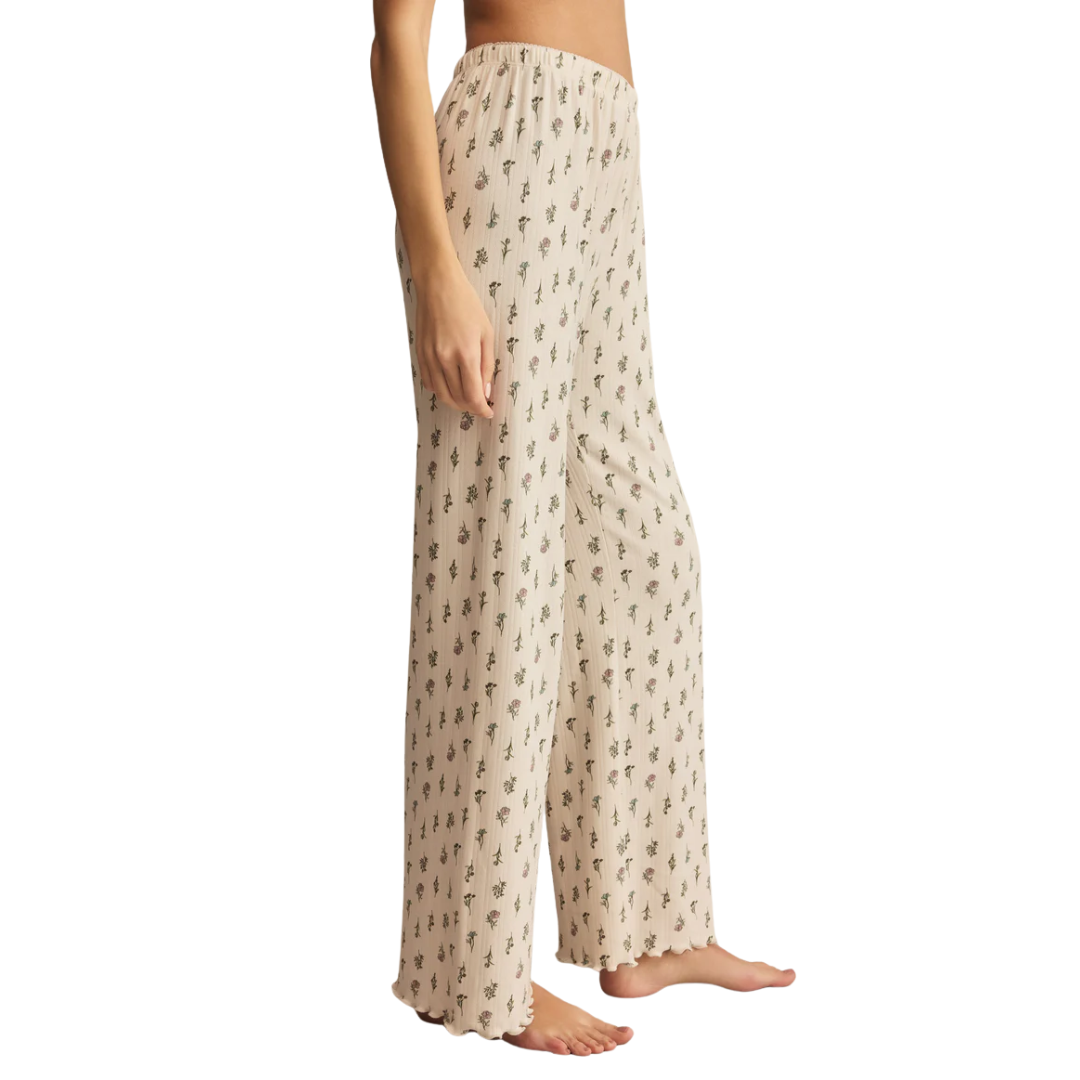 Sabrina Floral Pant in Crystal
