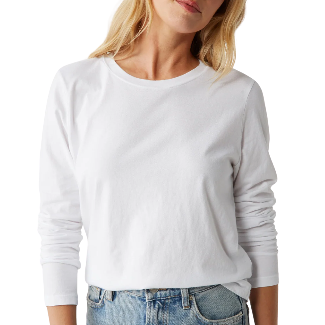 Clarissa Long Sleeve Tee in White