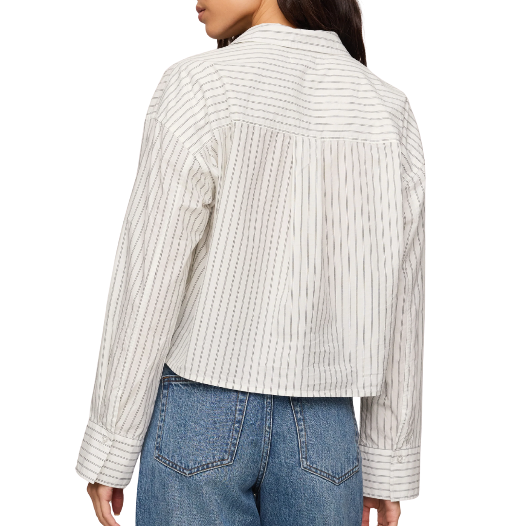 Favorite Striped Button Up in White