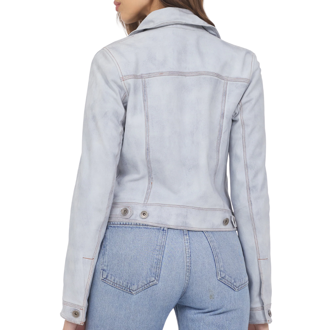 Hayden Waxed Suede Jacket in Cloud