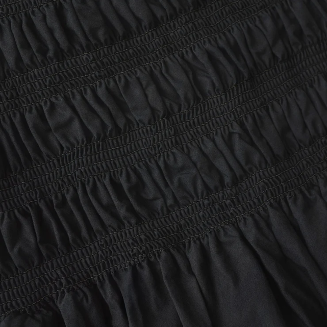 Cornelia Poplin Midi Dress in Black