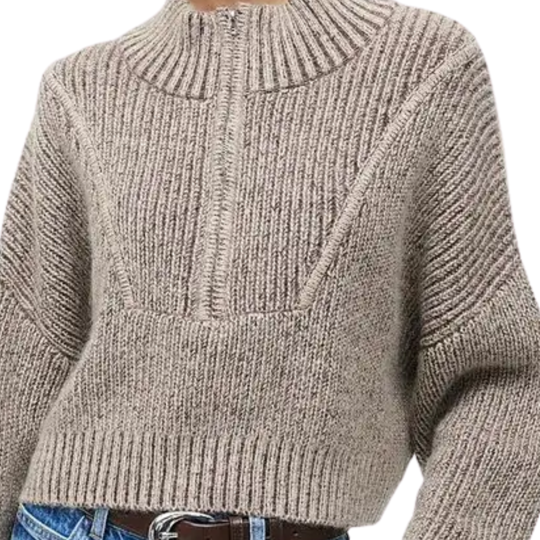 Cropped Hampton Sweater in Bisque