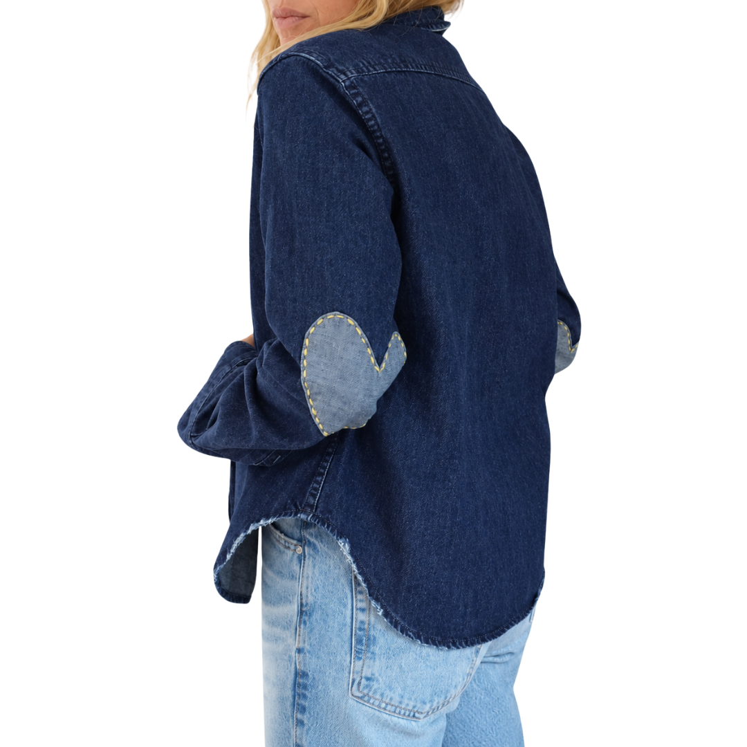 Keaton Denim Shirt in Dark Rinse