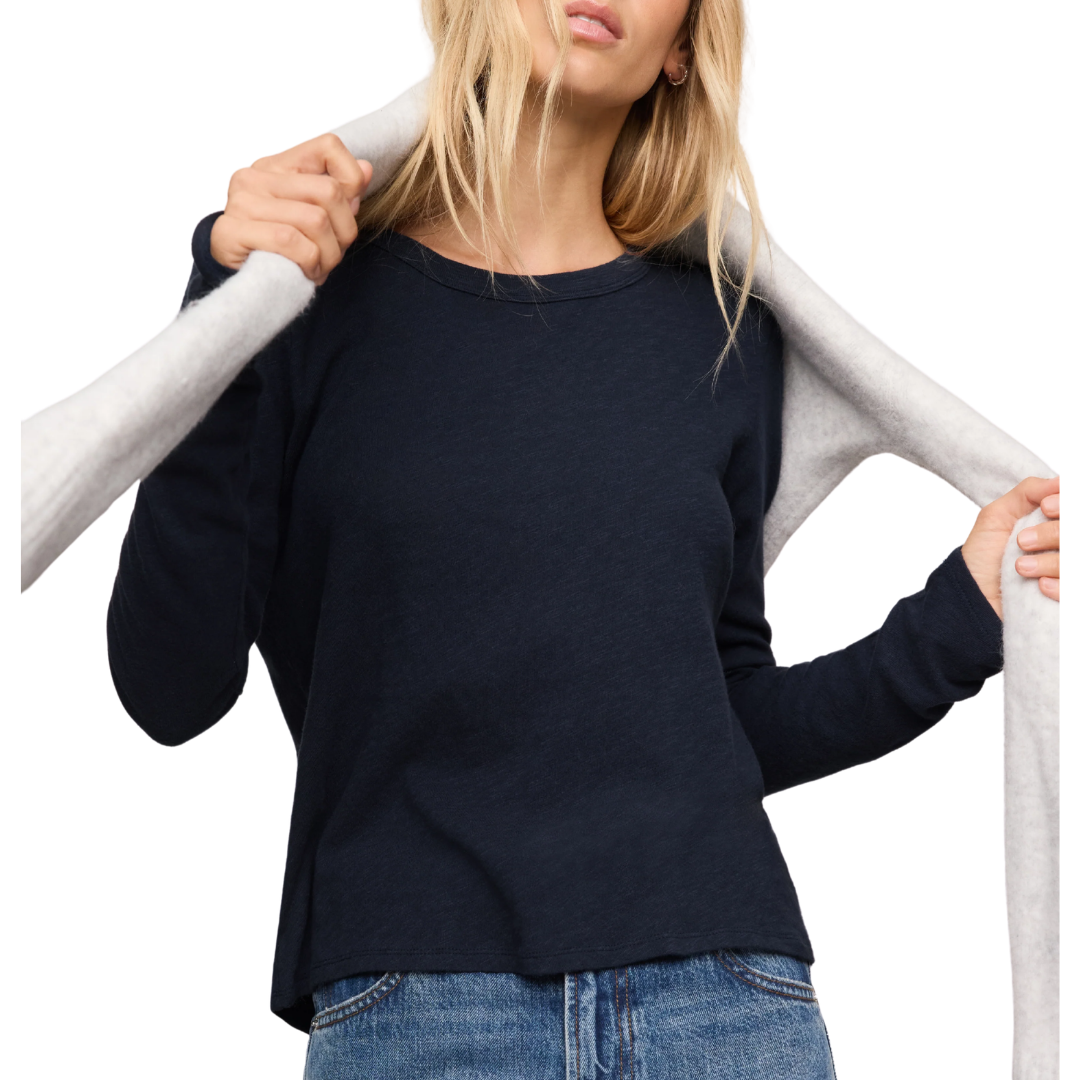 Junie Long Sleeve Tee in Eclipse