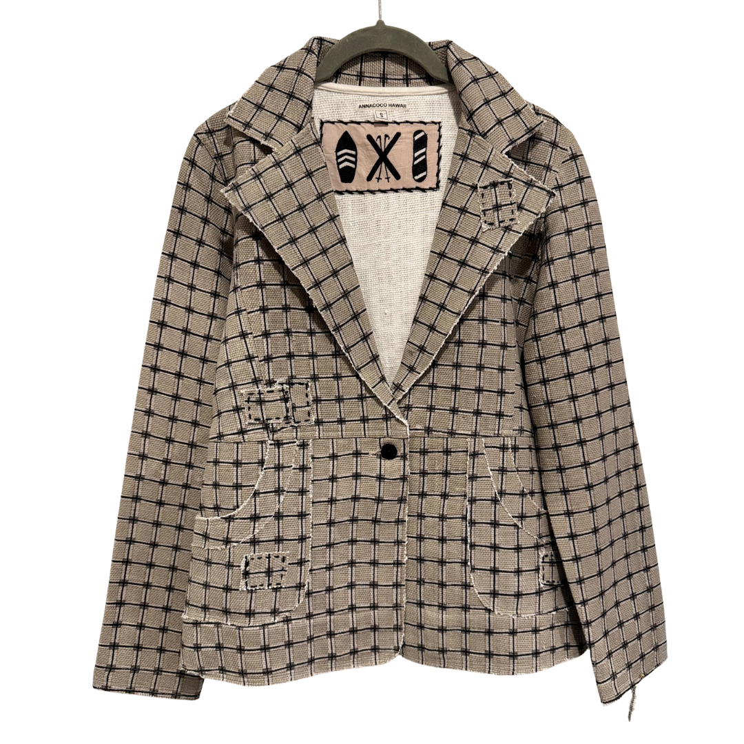 Checker Blazer in Taupe